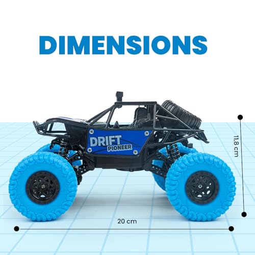 Image of Gooyo GY-45 Rechargeable Remote Control Rock Crawler with Spray Function | 45 Climbing High Speed RC Car Toy for Kids | Blue Color, Power Source: Lithium Battery for Car (Included)