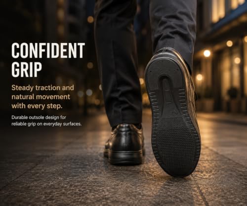 Image of Kraasa Steel Formal Shoes for Men | Vegan Leather Lace-Up Office Shoes