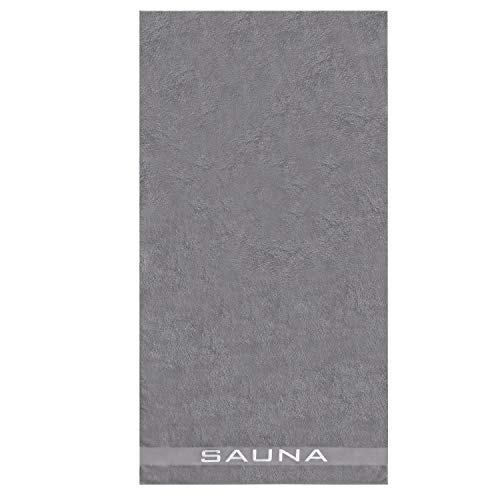 Delindo Lifestyle Saunatuch Colares, XXL Frottee Saunahandtuch für Damen und Herren, Baumwolle, anthrazit, 80x200 cm groß