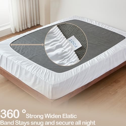 100% Viscose Derived from Bamboo Fitted Sheet Queen Size Only – 16 Inch Deep Pocket, Luxury Soft, Cooling & Breathable for Hot Sleepers ([White]) - Thumbnail 4