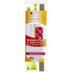 Guidelines4Quilting Quilt Ruler Upgrade Kit for 12 Inch and 24 Inch Rulers, Cut Accurate Strips and Squares Even in 1/8 Inch Increments with No Fabric Waste, Non-Slip, Left-Hand Friendly, Made in USA