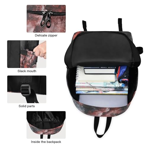 Surreal Wolf Print Backpack Set with Lunch Bag, Large Capacity Travel Backpacks and Lunch Box Insulated for Commute Hiking Picnic3