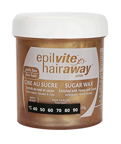 Epil-Vite/Hair Away - Satin Sugar Wax, Enriched with Honey and Cocoa for Smooth Application, 600 grams