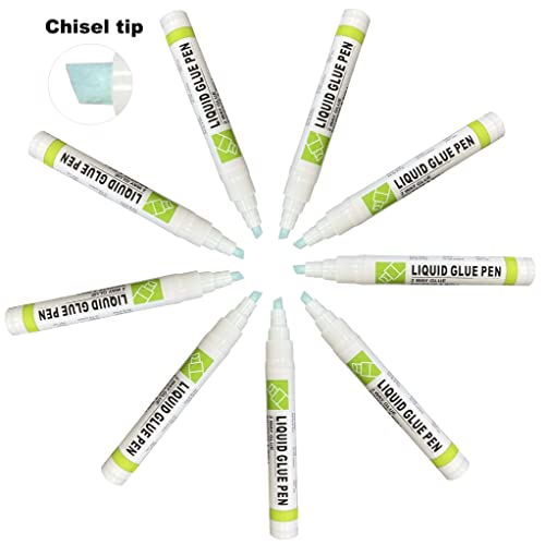 Liquid Glue Pen, 2–Way Glue Squeeze And Roll, Chisel Tip, 10 Ml, 3 Pack, 30Ml, Water Based, Quick Stick, Acid And Xylene Free For Paper Craft And Card Making #TOP1