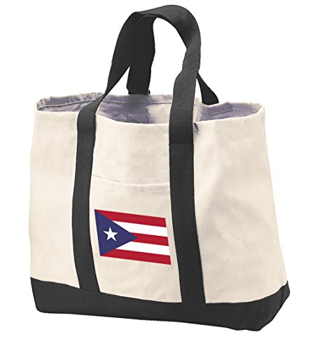 Broad Bay Puerto Rico Flag Tote Bag CANVAS Puerto Rico Flag Totes Beach Pool Travel Shoppi