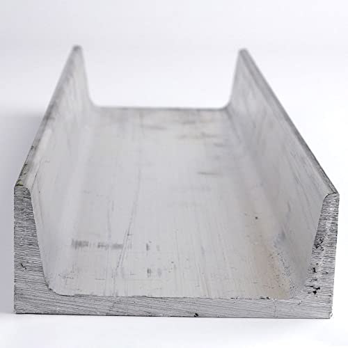 6061 Aluminum U-Channel, Unpolished (Mill) Finish, Extruded, T6 Temper, AMS QQ-A-200/ASTM B221, Equal Leg Length, Rounded Corners, 1.41" Wall Thickness, 48" Length, OnlineMetals