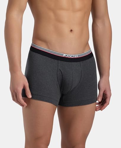Image of Jockey UI22 Men Super Combed Cotton Rib Trunk with Ultrasoft Waistband