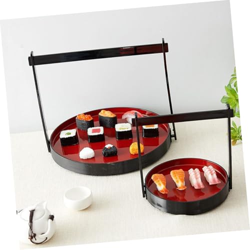 Plato de plástico para sushi con mango estilo japonés miniatura 4