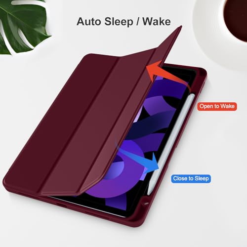 Image of Akkerds for iPad Air 11 Inch Case M4 /M3 /M2, Air 5th /4th Gen 10.9, WineRed