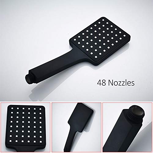 Ensemble de robinets de douche numériques noirs à LED encastré - 6