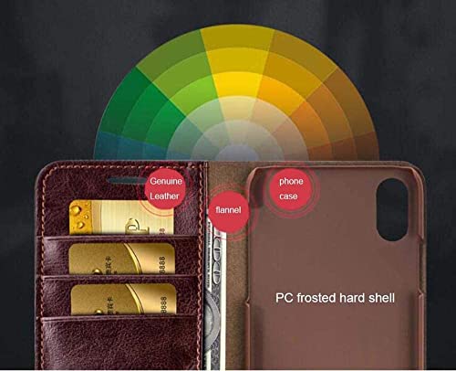 Étui iPhone 11 antichoc en cuir véritable marron avec 3 emplacements cartes