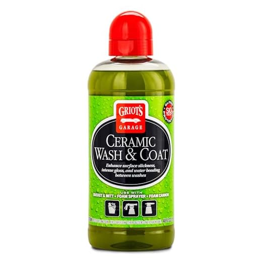 Griot's Garage Ceramic Wash and Coat for All Car Exterior Surfaces, Lubricant Rich, Provides Durable Car Paint Protection, 10885, 48oz