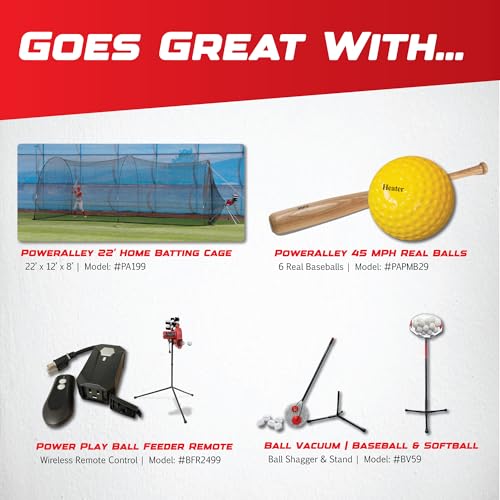 Heater Sports Base Hit Lite Adjustable Baseball Pitching Machine – 45 MPH Pitching Speed, Includes Automatic Ball Feeder, Extremely Accurate | Perfect for Hitting and Fielding Training for All Ages