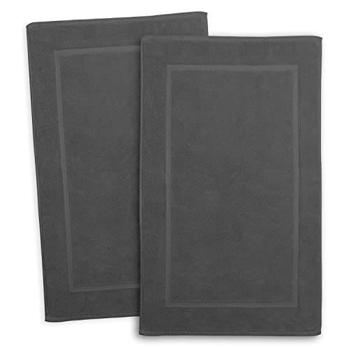 Image of Hearth & Harbor Bath Towels - 100% Ring Spun Cotton Luxury Towels - Ultra Soft & Highly Absorbent, Bathroom Towels, Floor Mat - Dark Gray
