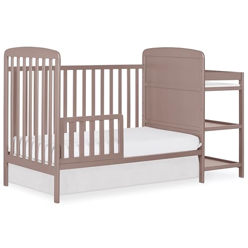 Image of Dream On Me Toddler Guard Rail for Convertible Crib, Solid Wood Bed Rail for Toddler Bed Conversion, Brown Sugar