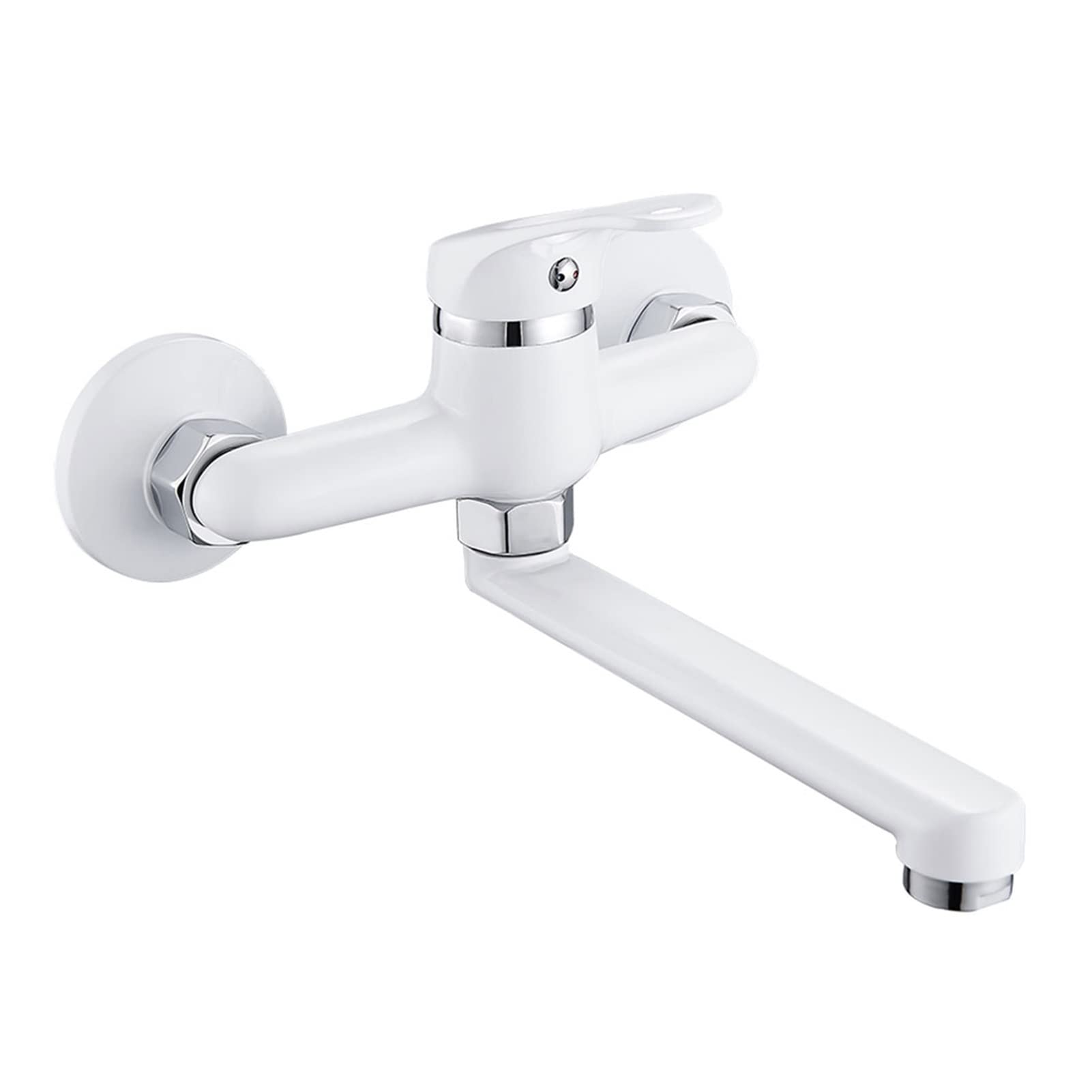 Grifo de cocina de pared blanco con caño giratorio de agua fría LWX