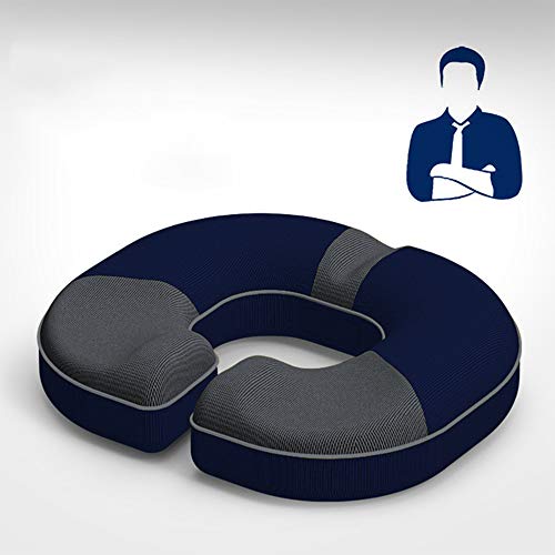 JMung Männer Sitzkissen Orthopädisches Memory Foam Stuhlkissen - Schaumstoff Ergonomisches Sitzkissen Hämorrhoiden Steißbeinkissen für Auto, Sofa, Büro & Rollstuhl,Dark Gray Cover
