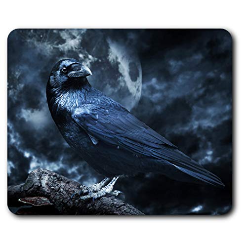 Confortevole Mat Mouse - Black Raven Crow Black Bird 23.5 x 19.6 cm (9.3 x 7.7 pollici) per il calcolatore & computer portatile, ufficio, regalo, base antiscivolo - RM24526