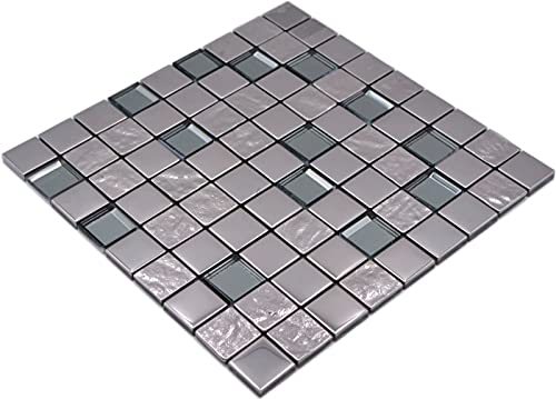 Płytki mozaikowe mozaika szklana kombi EP srebrny metal kuchnia lustro płytki MOS88-XCB5_f