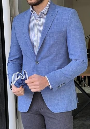 Men's Casual Cotton Linen Suits Blazer Jackets Lightweight Sports Coats2