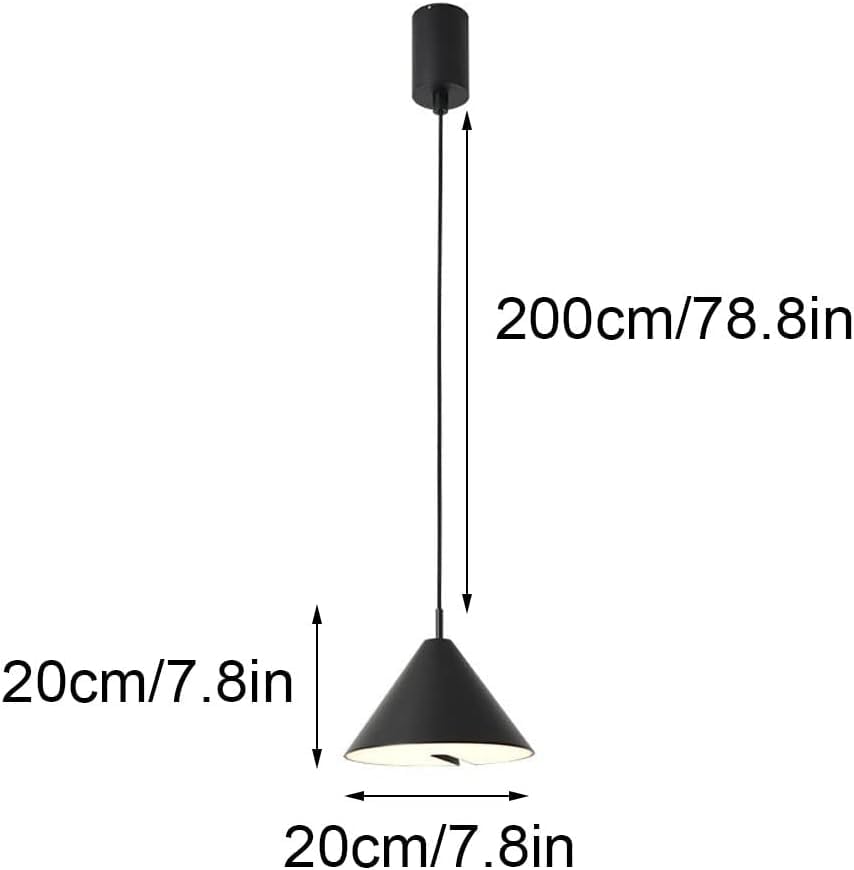 Suspension LED moderne métal noir éclairage chaud 3000K