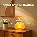 REACHER Sunrise Alarm Clock with Bluetooth Speaker & FM Radio, Gradual Wake Up Light, Digital Dimmable Clock, Bedroom Lamps, 8 Color Night Lights, Home Decor, Wood Clock for Adult, Kid