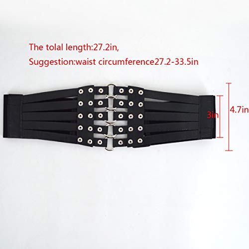 U Scinan Hollow Out Rivets Cinch Belt Tied Corset Elastic Wide Waist Belt Underbust Waistband Mother's Day Gift2