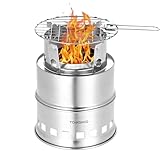Product Image of the TOMSHOO Portable Folding Windproof Wood Burning Stove Compact Stainless Steel...