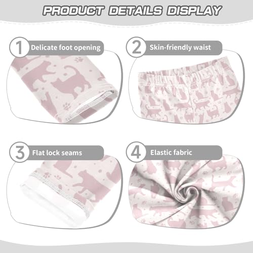 Pink Cat Girls Leggings,Workout Leggings for Girls Toddler Athletic Leggings Size for 3-10T3