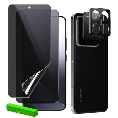 Privacy Pellicola Protettiva per Xiaomi 14 Pro 5G ã€2+2 Pezziã€TPU Anti-Spia Schermo +Pellicola Fotocamera con Strumento Installazione Protezione per 14 Pro