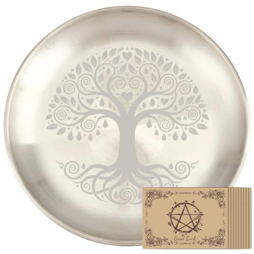 Image of PRESSINART 5.55 Inch Large Altar Plate for Candle Tree of Life Pattern