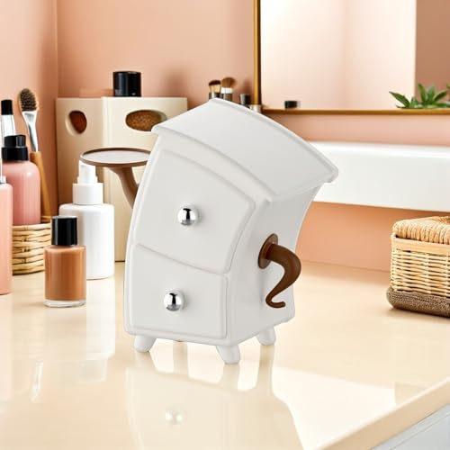 Boîte à bijoux mini tiroir blanche avec compartiments de rangement compact