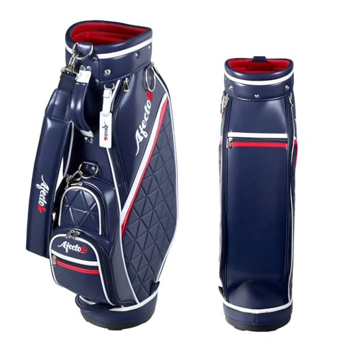 Afecto アフェクト AFCB20-1 レディースキャディバッグ カートバッグ 8.5インチ 2.9kg 軽量キャディバッグ (ネイビー)