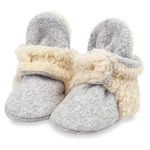 Image of Zutano Unisex Fleece Baby Booties, Two Snap Closure, Newborn to 24 Months