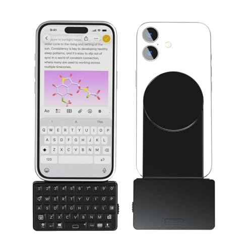 EXknight Clavier Magnétique pour iPhone — Mini Clavier Bluetooth sans Fil avec Plaque Magnétique Imprimée en 3D et Sensation de Frappe à Dôme Cliquant (iPhone...