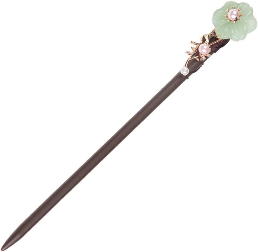 Wooden Hair Pins 7.08" Chinese Hair Sticks For Long Hair Buns (D)