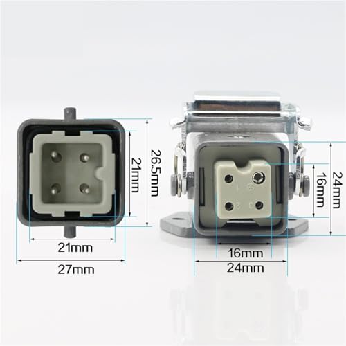 Conector Heavy Duty 4 (3+1) 10A 250V HA-004-3 miniatura 2