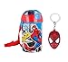 Borraccia pop up ufficiale Spiderman, con cordino per il collo, per un facile trasporto, scuola, pranzo, bambini, 450 ml