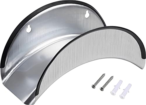 Unibos | Galvanised Hose Hanger | HEAVY DUTY | Wall-Mounted Metal Hose Holder | Hose Bracket | Fittings Included | Anti-Corrosive | GREY