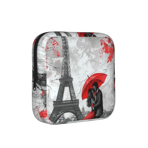 Oil Painting Couple Sanitary Napkin Storage Bag Period Pouch