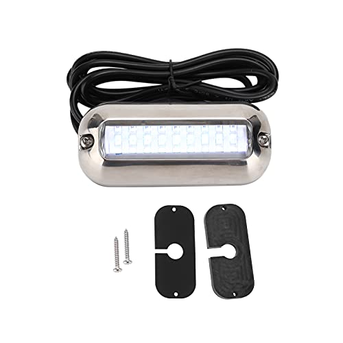 JKOKPMG Luz subacuática para barcos Lámpara LED para espejo de popa 27LED Alto brillo 74LM Flujo luminoso IP68 Carcasa de acero inoxidable resistente al agua para barcos marinos y