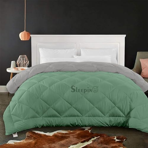 Image of 600 GSM Heavy Winter Double Bed Comforter | Microfiber, Breathable, Reversible,Soft, Lightweight & Machine Washable Comforter for Double Bed 90x100 Inch - SageSilver