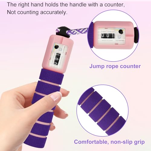 Springtouw voor kinderen en sport met teller, comfortabele schuimrubberen handgrepen - Speed Jump Rope, Fitness Rope - Afbeelding 4