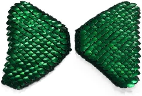 Scale Mail Epaulettes in Knitted Dragonhide Armor -Green
