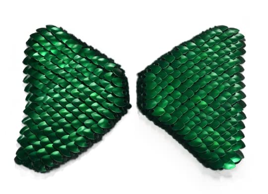 Scale Mail Epaulettes in Knitted Dragonhide Armor -Green4