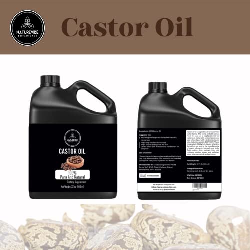 Naturevibe Botanicals Castor Oil, 32 Ounces | 100% Pure And Natural Castor Oil #TOP2