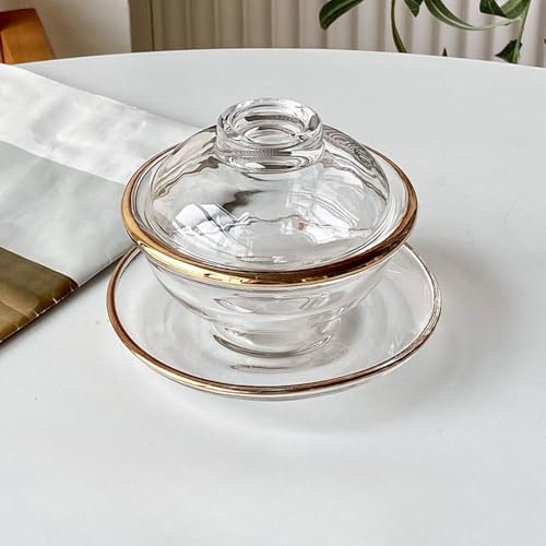 耐熱ガラスボウル 家庭用茶碗蒸し フルーツボウル サラダボウル 耐熱ガラス 中身が見える レンジで簡単調理 クリア (A)
