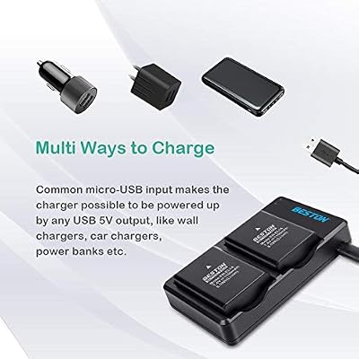BESTON 2-Pack EN-EL14 / EN-EL14a Battery Packs and Rapid USB Charger Compatible with Nikon D3100 D3200 D3300 D3400 D3500 D5100 D5200 D5300 D5500 D5600 DF Coolpix P7000 P7100 P7700 P7800 Cameras