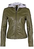 Gipsy Damen Gwsallie Lamas Lederjacke, Olivgrün, XS