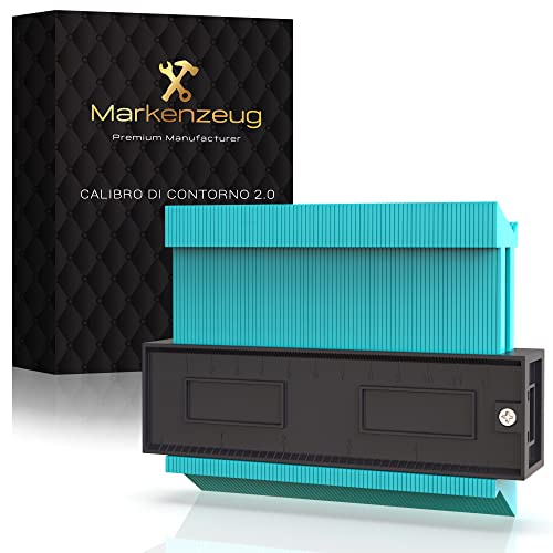 Strumento di marca MARKENZEUG per misurazione contorni con serratura | Misuratore di contorni per pavimenti in laminato, piastrelle e legno | Attrezzi da lavoro gadget